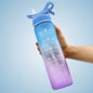 Sports Water Bottle 1000ml Bounce Cover Straw