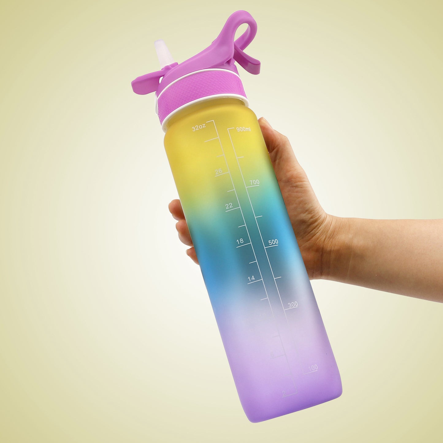 Sports Water Bottle 1000ml Bounce Cover Straw