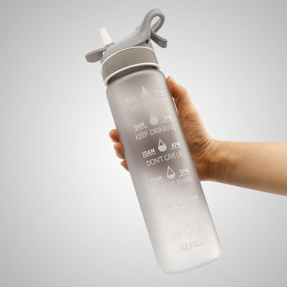 Sports Water Bottle 1000ml Bounce Cover Straw