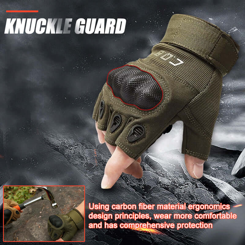Half Finger Hard Knuckle Gloves Tactical