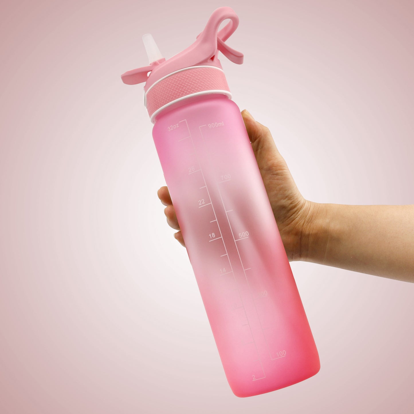 Sports Water Bottle 1000ml Bounce Cover Straw