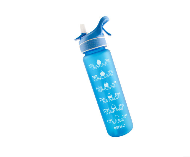Sports Water Bottle 1000ml Bounce Cover Straw