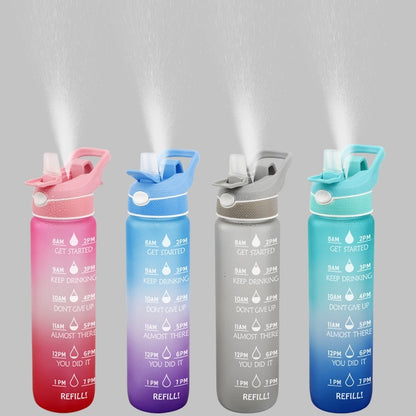 Sports Water Bottle 1000ml Bounce Cover Straw